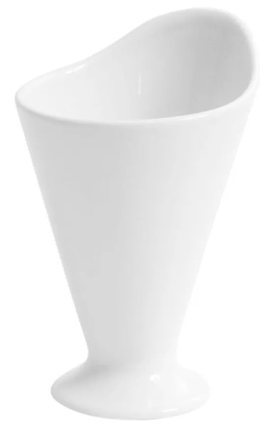 Cone Porcelana com Pé Branco 7.5X12.5cm