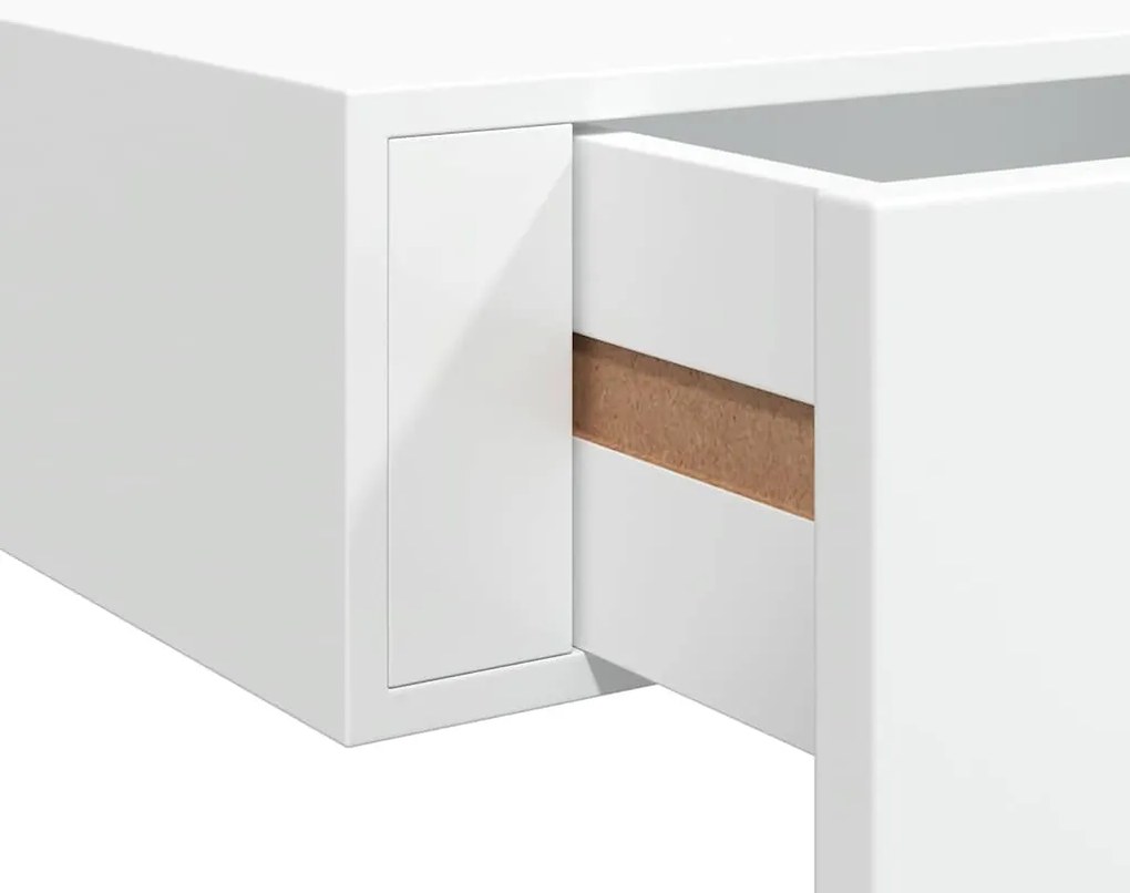 Prateleiras de parede com gavetas 2pcs MDF 60x23,5x10 cm branco