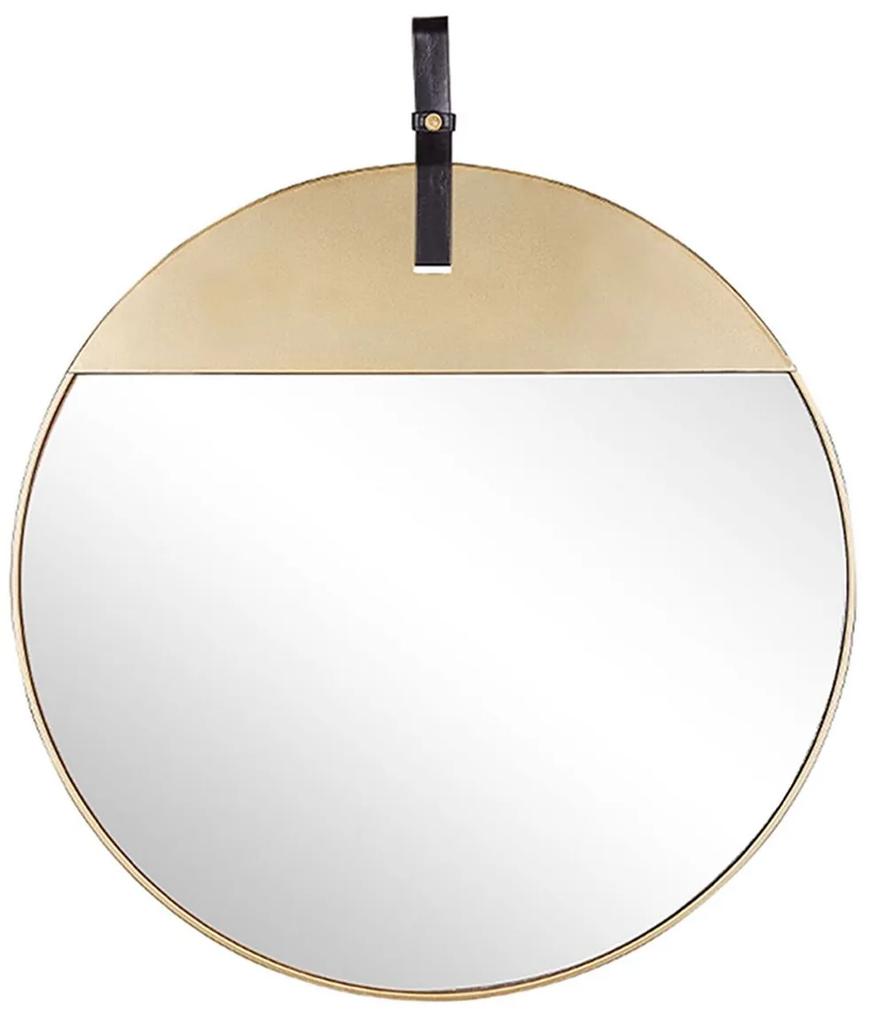 Espelho de parede redondo em metal dourado ø 60 cm GURS Beliani