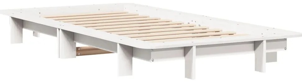 Cama sem colchão 90x190 cm madeira de pinho maciça branco