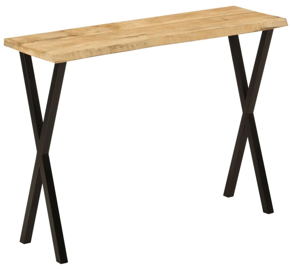 vidaXL Mesa consola c/ borda viva 105x33x76cm madeira mangueira maciça