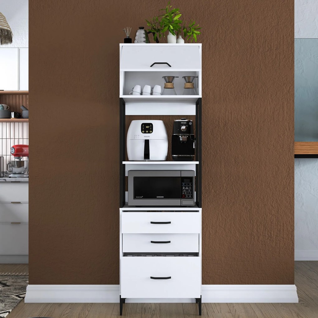Armário Multiusos JE135 – Branco – 60 cm x 198,6 cm x 40 cm