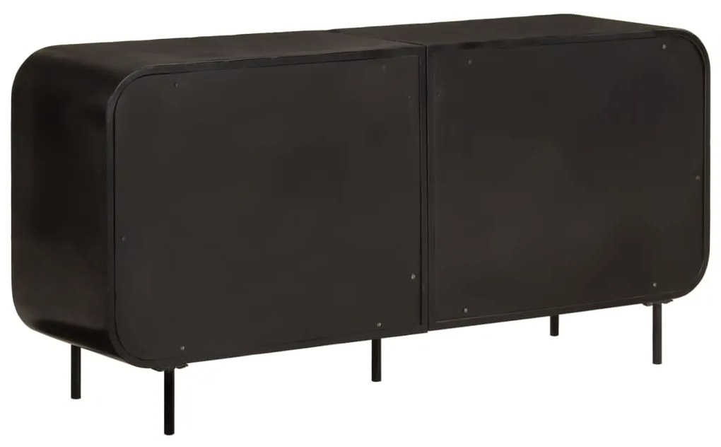 Aparador 140x35x70 cm madeira recuperada maciça e metal