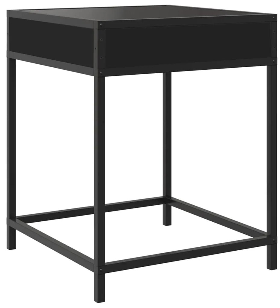 Mesa de cabeceira com luzes LED Infinity 40x40x51 cm preto