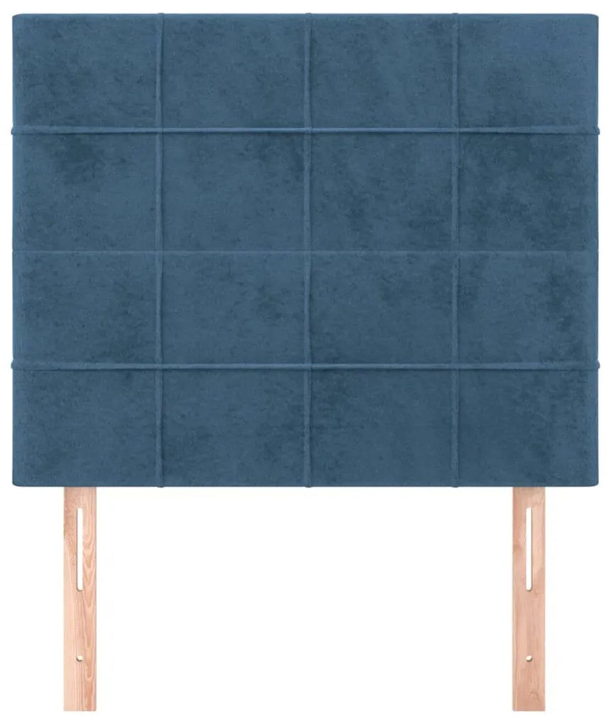 Cabeceira de cama 2 pcs veludo 80x5x78/88 cm azul-escuro