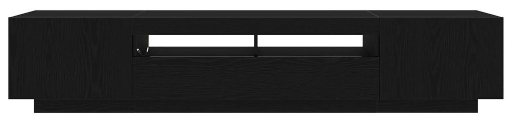 Cabide de TV vidaXL com Luzes LED em Carvalho Preto 200x35x40 cm em Ma