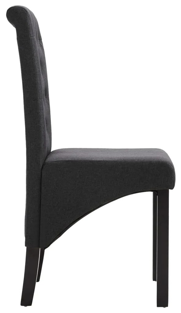 Cadeiras de jantar 2 pcs tecido cinzento-escuro
