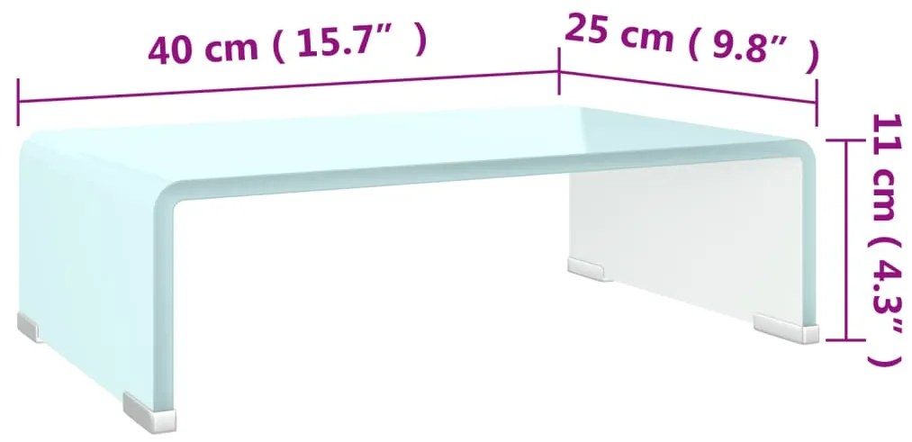 Suporte de TV/monitores em vidro 40x25x11 cm verde