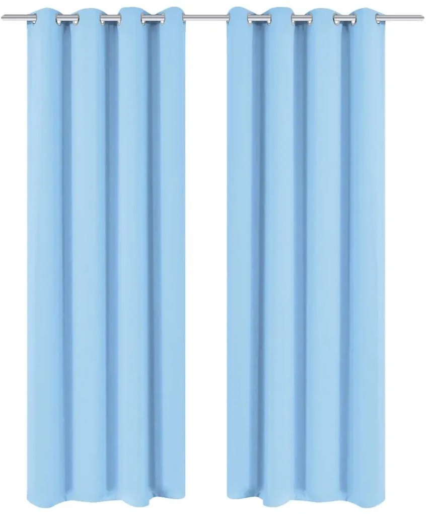 132207 vidaXL Cortinas blackout 2 pcs com ilhós de metal 135x175 cm turquesa