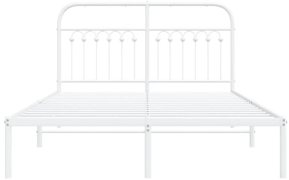 Estrutura de cama com cabeceira 140x200 cm metal branco
