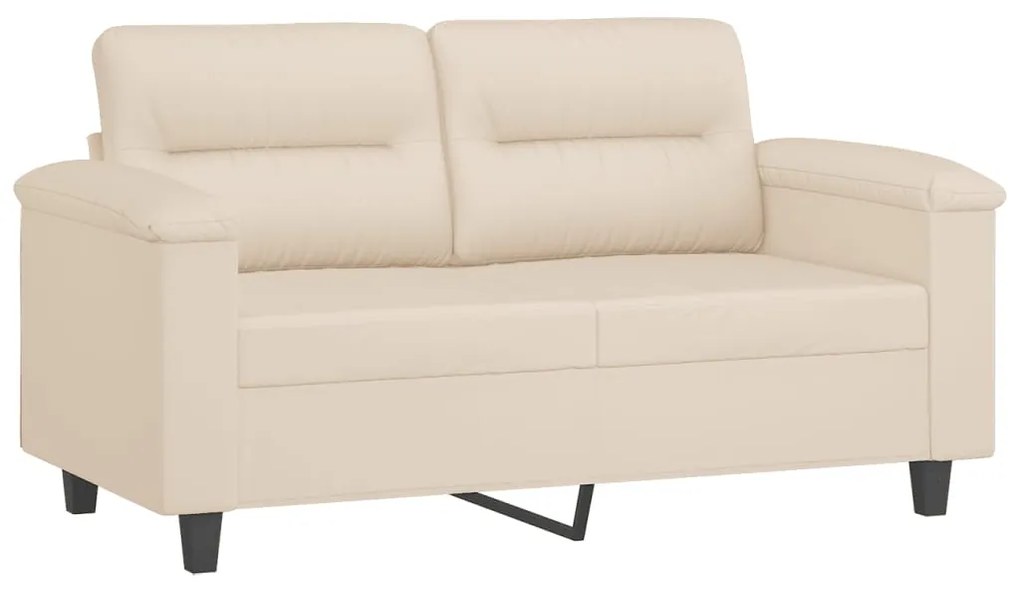 Sofá 2 lugares c/ almofadas 120 cm microfibra bege