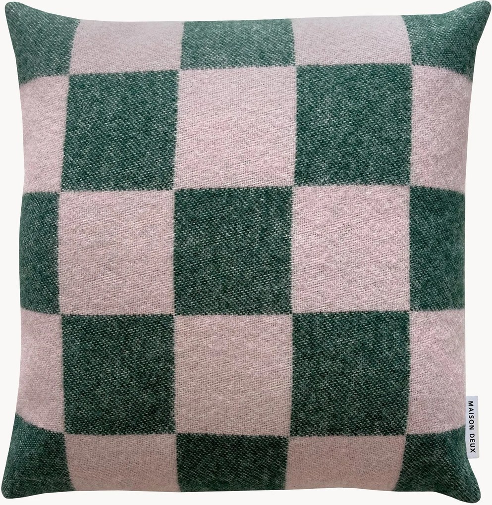 Capa de almofada decorativa em lã da Nova Zelândia Checkerboard