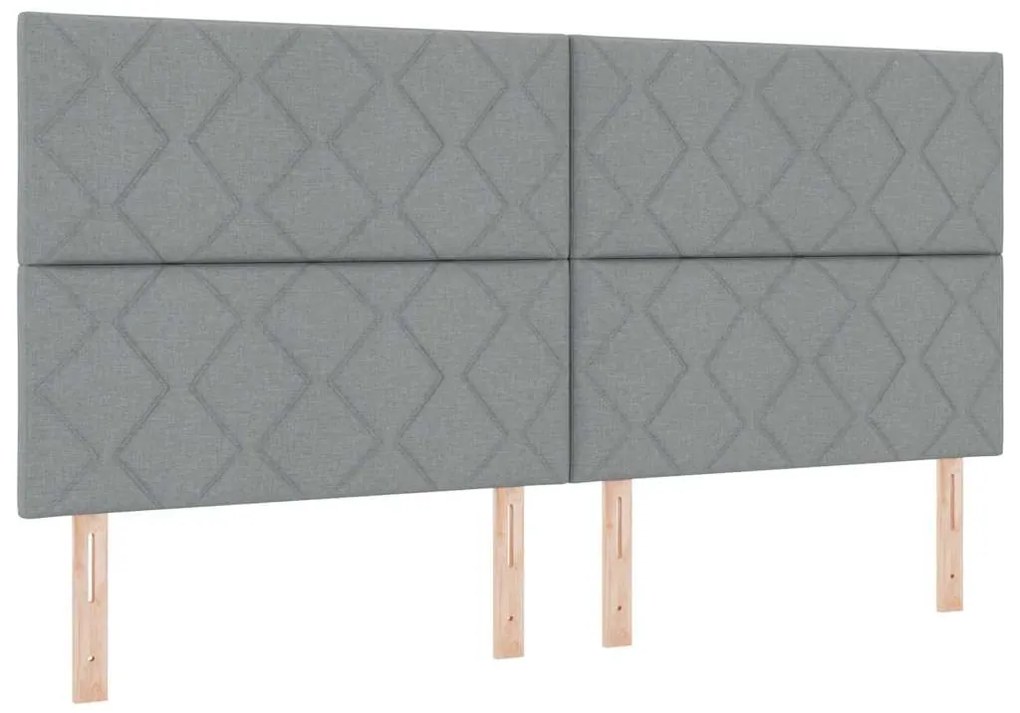Cama Box com Colchão - Cinza Claro, 200x200 cm Tecido