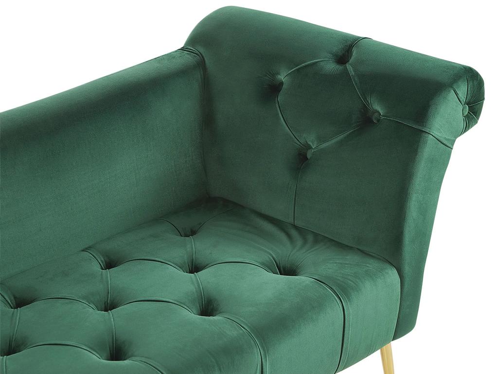 Chaise-longue em veludo verde NANTILLY Beliani