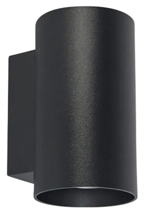 Conjunto de 2 apliques de parede modernos pretos redondos 2-luzes - Sandy