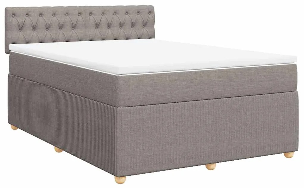 Cama com molas/colchão 160x200 cm tecido castanho-acinzentado