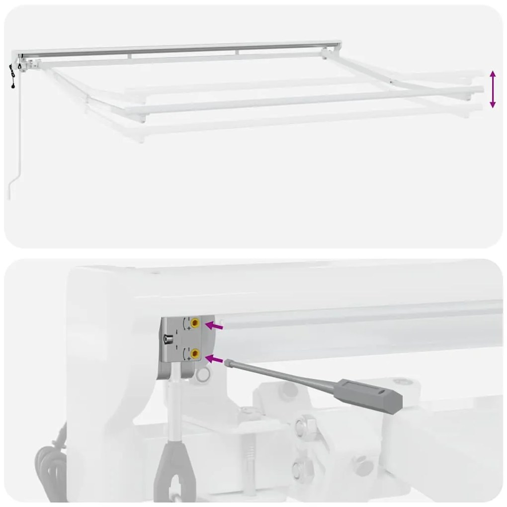 Toldo Retrátil Manual Cinzento-claro 350x200 cm