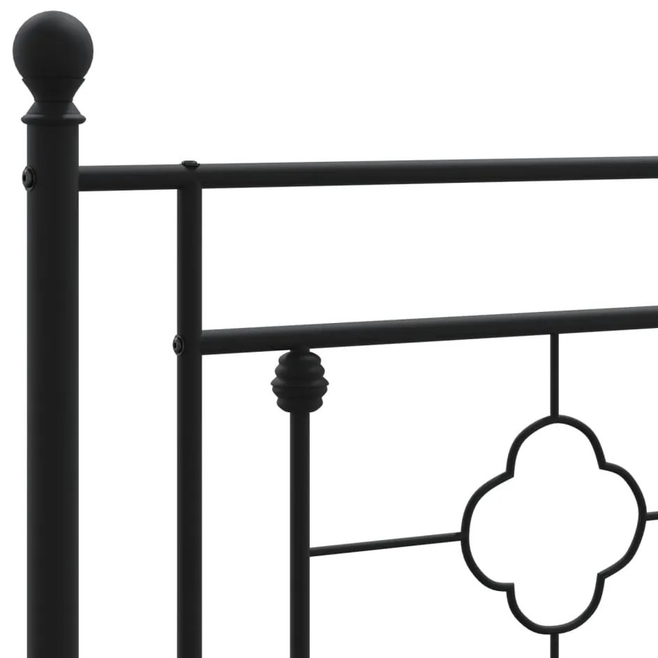 Estrutura de cama com cabeceira e pés 120x190 cm metal preto