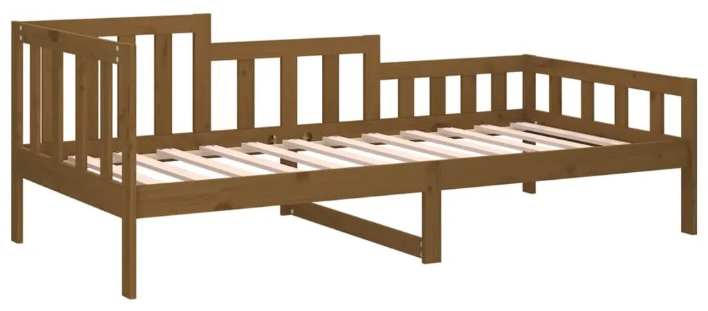 Sofá-cama 90x190 cm madeira de pinho maciça castanho mel