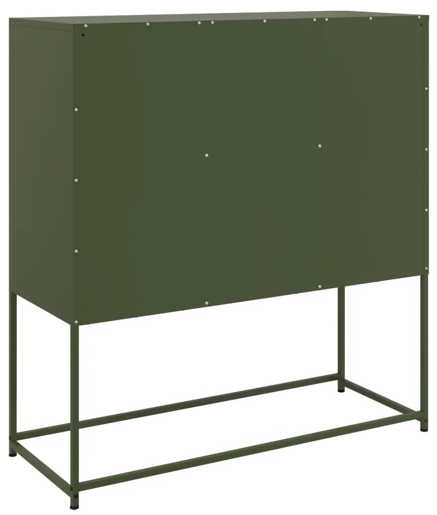 Aparador 100,5x39x107 cm aço verde-azeitona