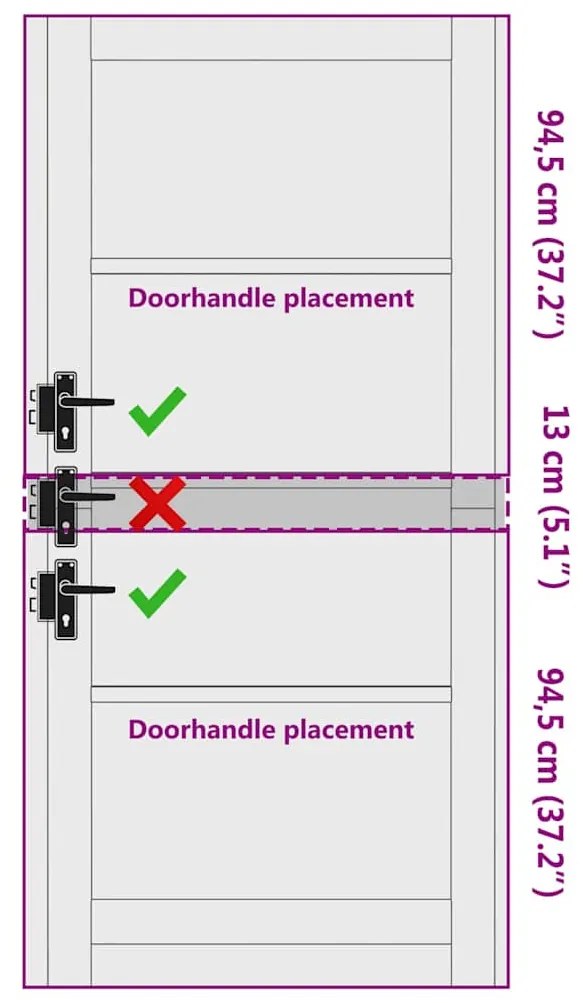 porta interior com vidro "ORKDAL" branca 93x202x4 cm