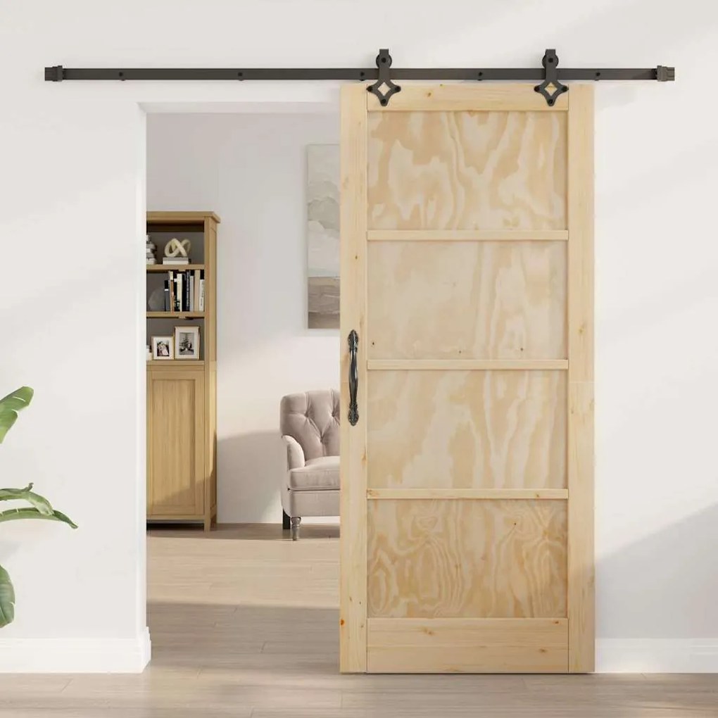 Porta Deslizante com Conjunto de Ferragens 'ORKDAL'Madeira de Pinho Ma