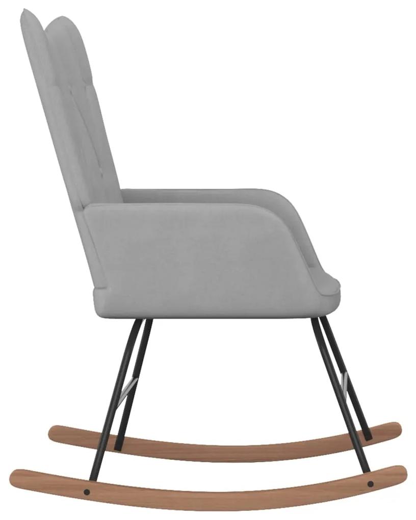 Cadeira de baloiço com banco tecido cinzento-claro