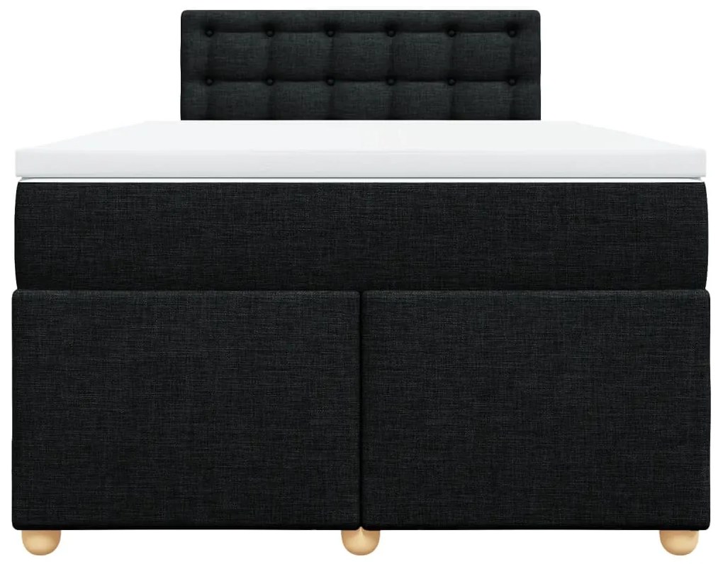 Cama boxspring com colchão 120x190 cm tecido preto