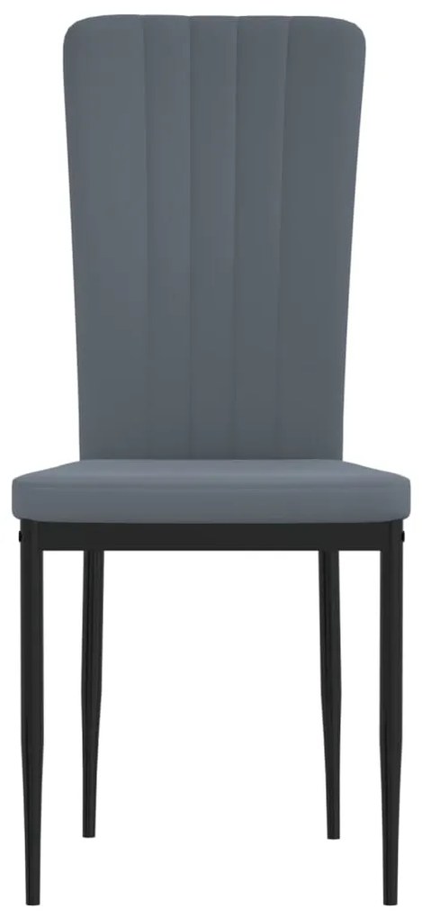 Cadeiras de jantar 4 pcs veludo cinzento-escuro