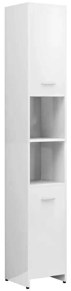 3 pcs conj. móveis casa de banho contraplacado branco brilhante