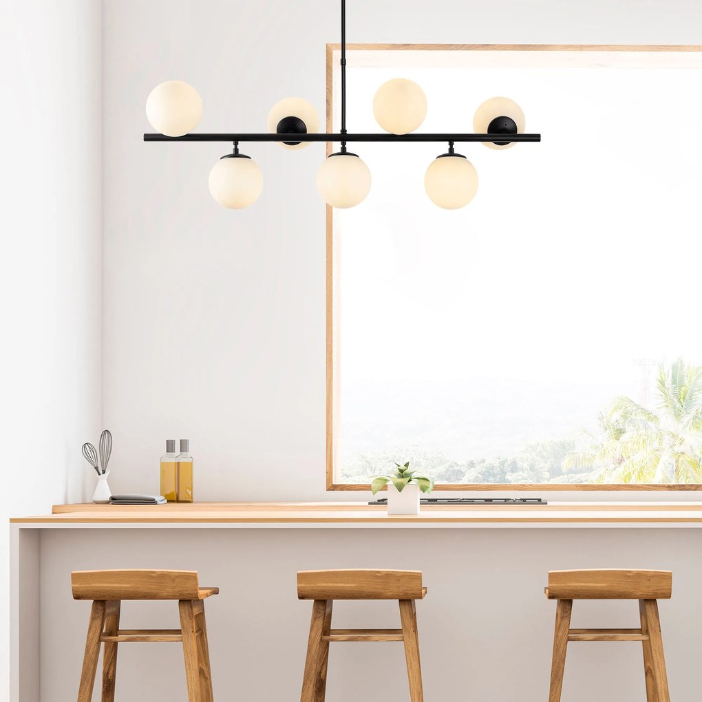 Candeeiro de Teto Fazli – Preto – 113 x 40 x 46-85 cm
