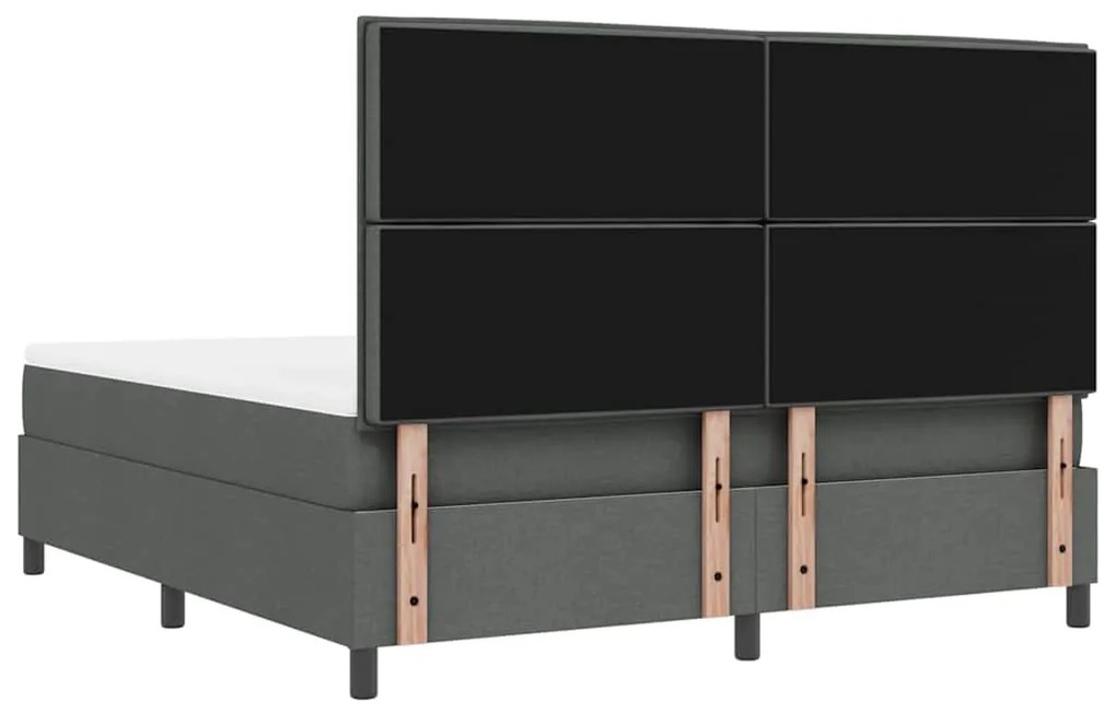 Estrutura de Cama vidaXL com Colchão Conjunto de 2 Cinza Tecido