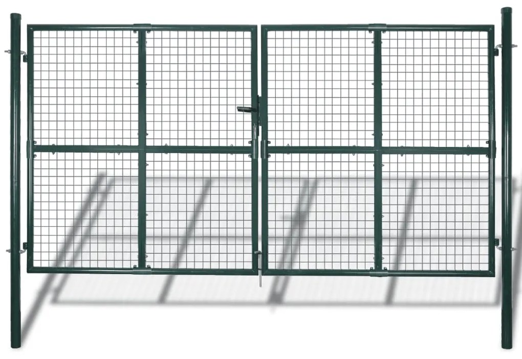 Portão de vedação com porta dupla aço revestido a pó