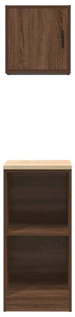 Armários de garagem 2pcs derivados de madeira carvalho castanho