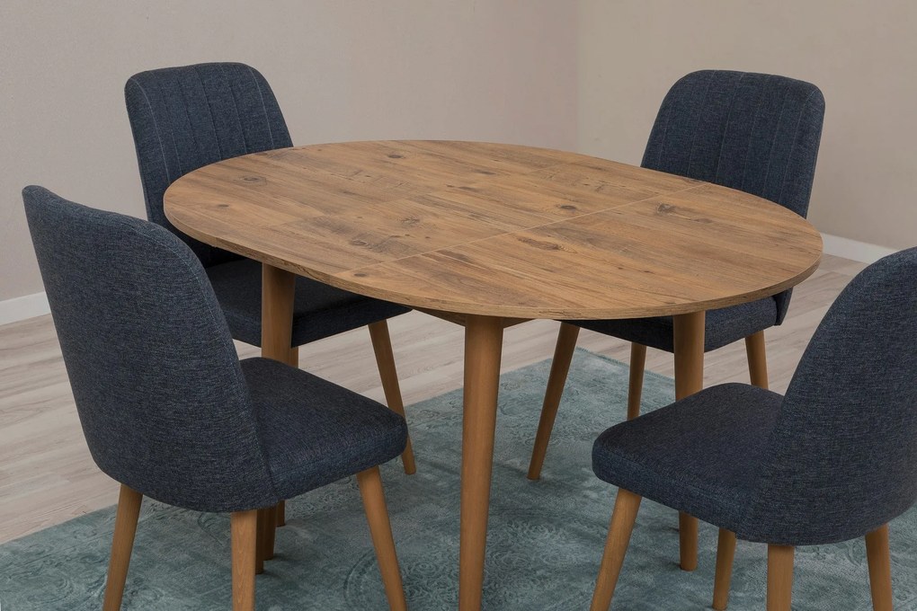 Mesa de Jantar Extensível e Conjunto de Cadeiras Vina – Pinho Atlântic