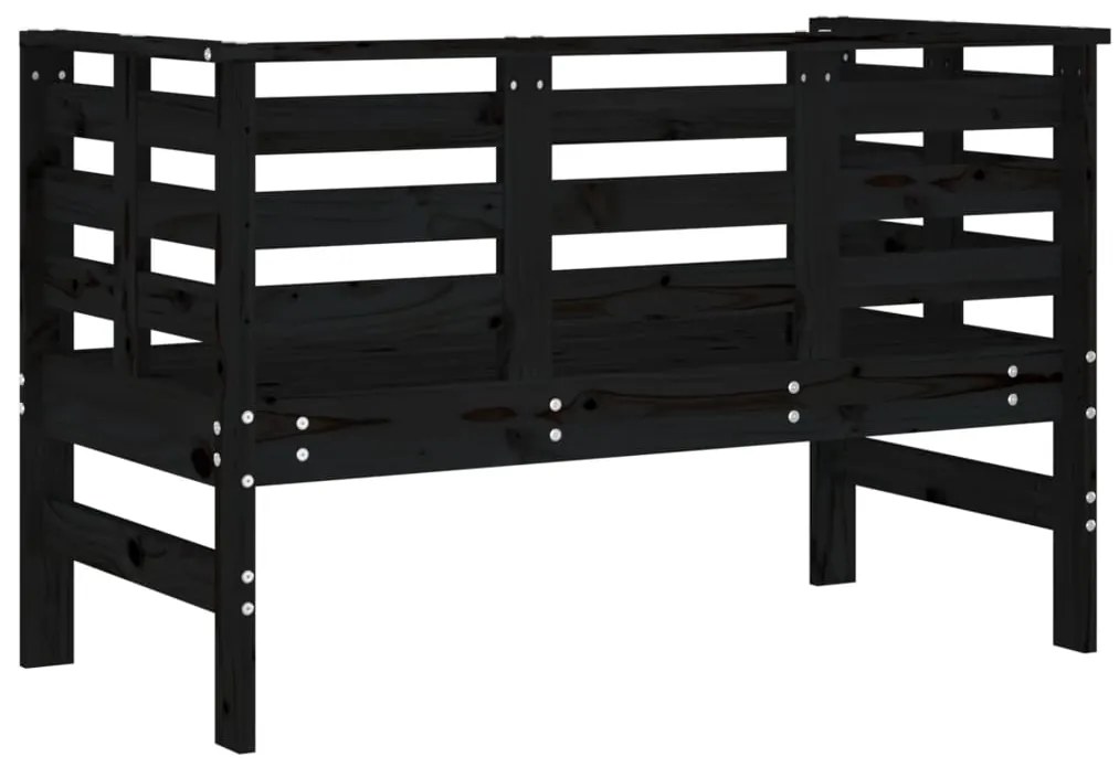 Banco de jardim 111,5x53x71 cm madeira de pinho maciça preto