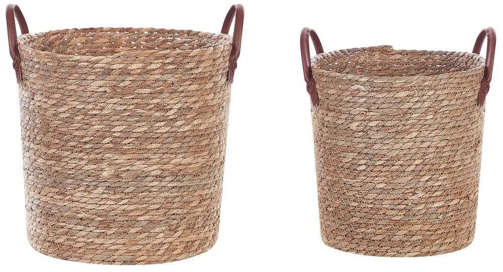 Conjunto de 2 cestos em fibra de algas cor natural SAYJAR Beliani