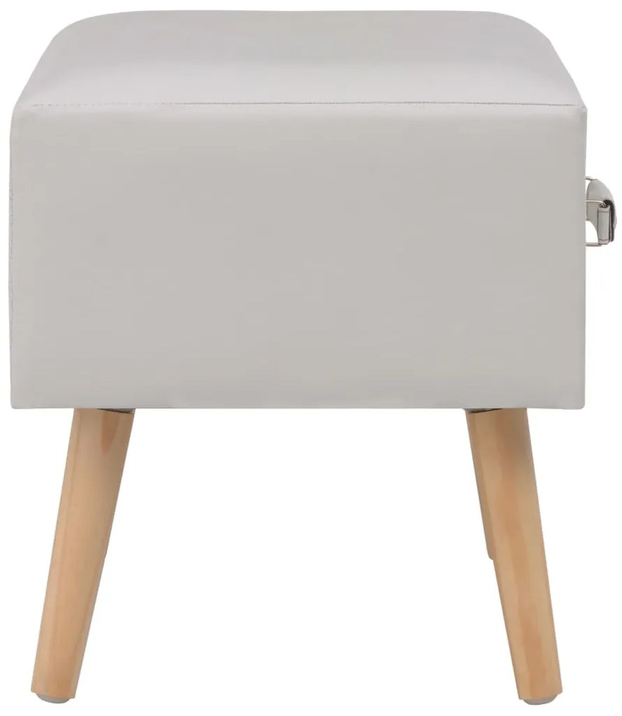 Mesas-de-cabeceira 2 pcs 40x35x40 cm couro artificial branco