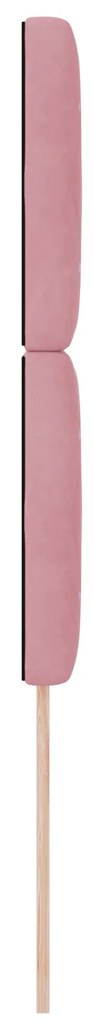 Cabeceira vidaXL com Botão de Cristal Tufted Rosa 90 cm de Veludo, Cab