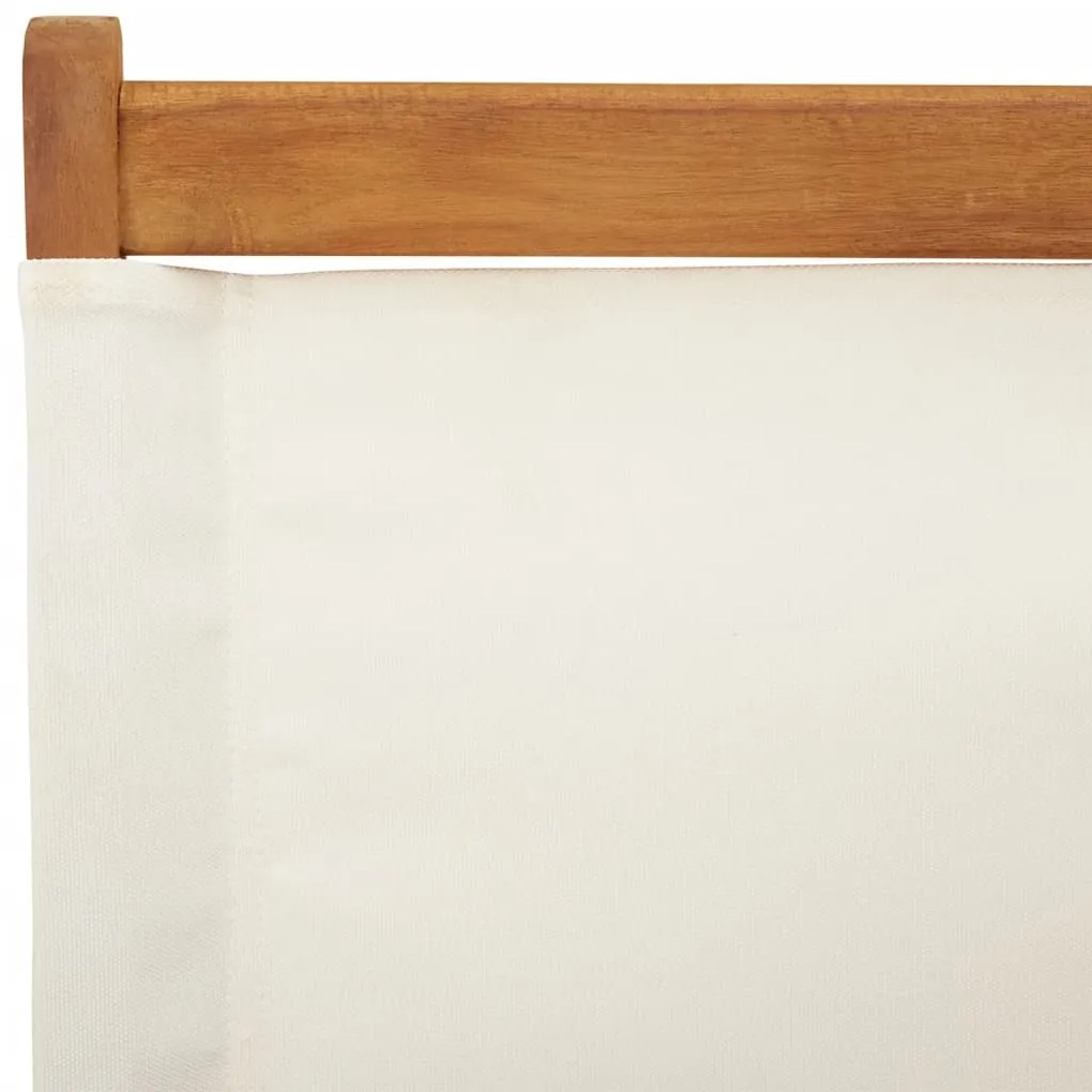 Cadeiras de jardim dobráveis 4 pcs tecido/madeira branco nata