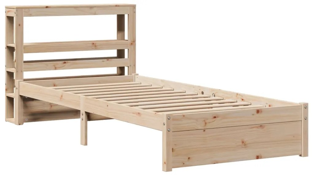 Estrutura de cama com cabeceira 90x200 cm pinho maciço