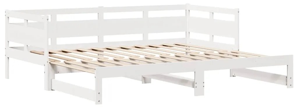Sofá-cama com gavetão e gavetas sem colchão 90x200 cm branco