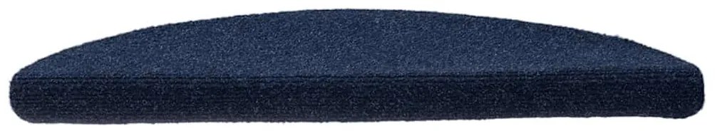 Tapetes escada autoadesivos 5 pcs 56x17x3 cm azul-marinho