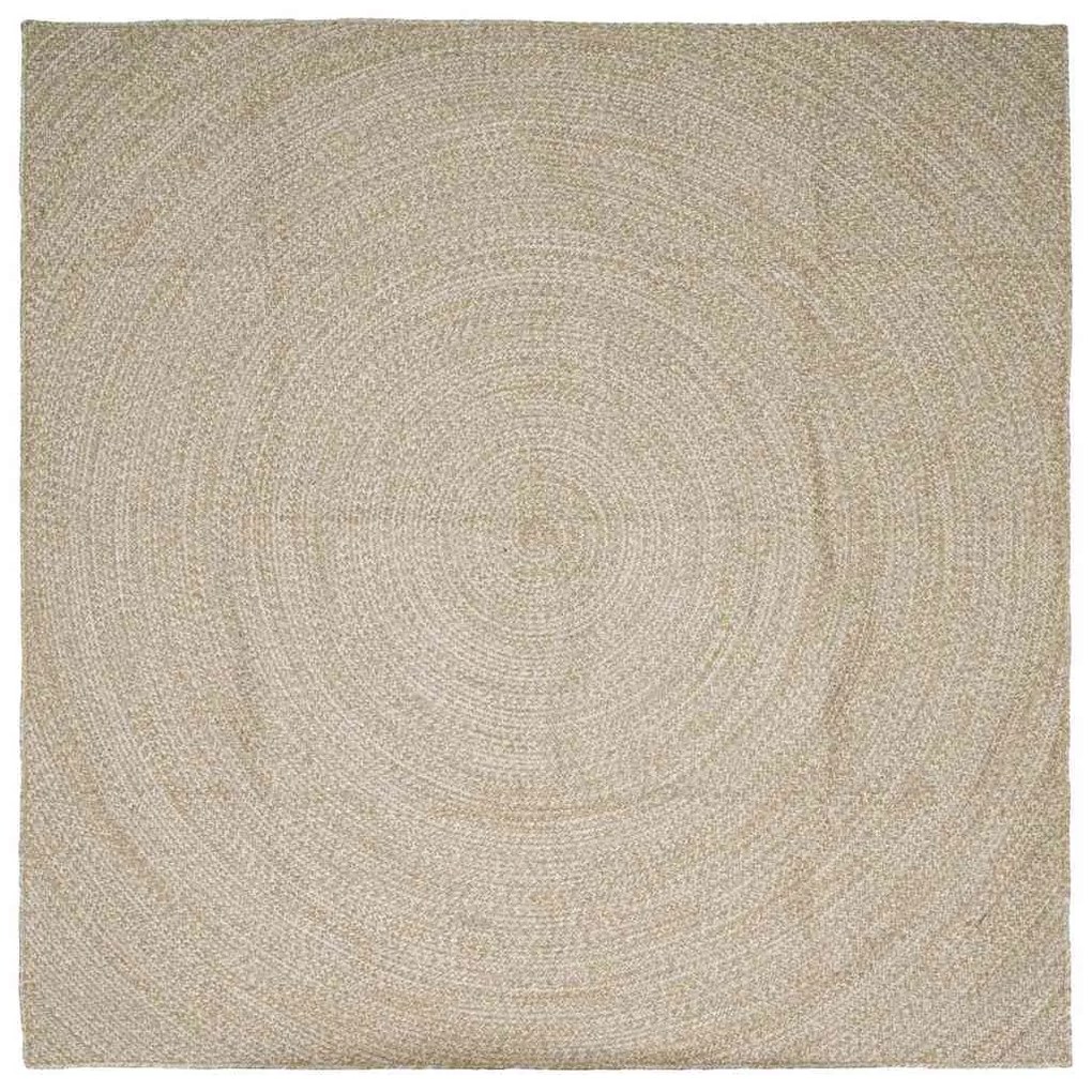 vidaXL Tapetes de área Natural e Branco 200 x 200 cm Juta