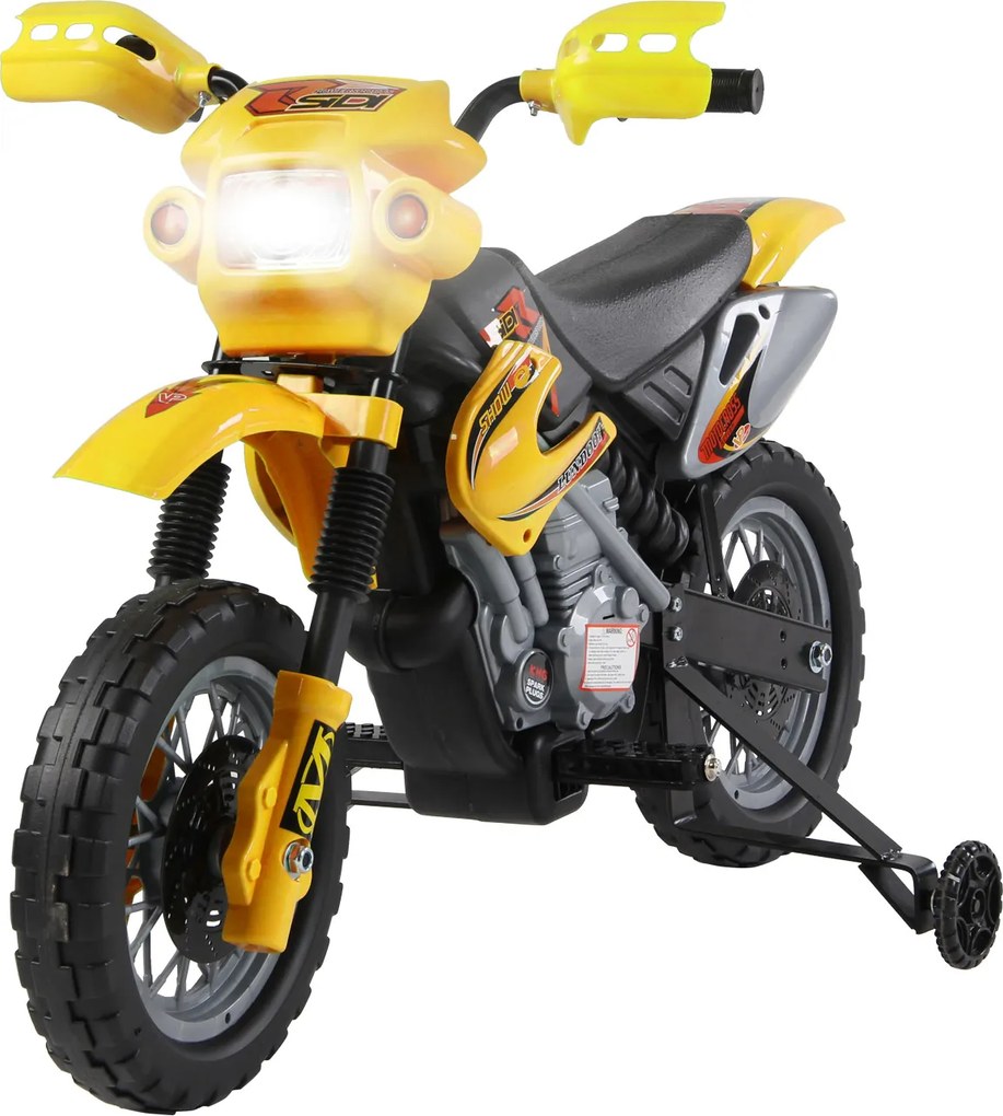 Moto elétrica para crianças, moto de cross para crianças com bateria de 6 V, faróis, músicas e rodas de apoio, dos 3 aos 6 anos, capacidade de carga d