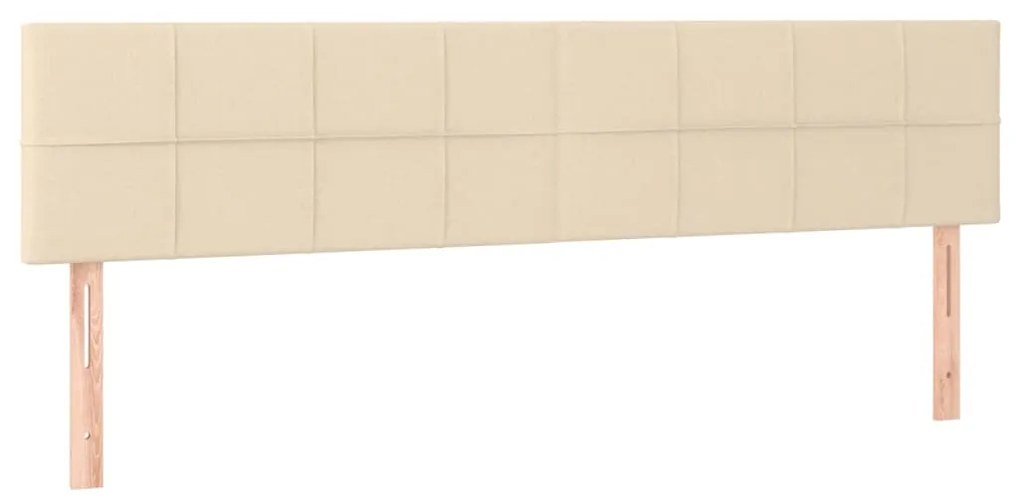 Cama box spring c/ colchão e LED 180x200 cm tecido cor creme