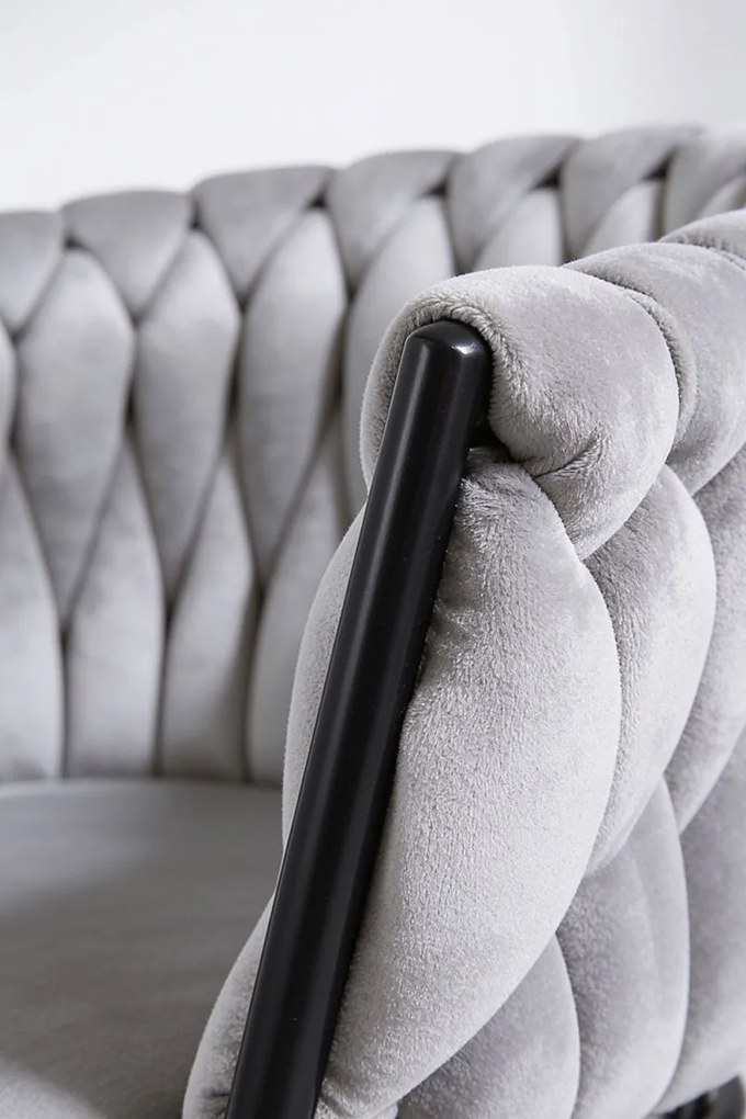 Cadeira Widny Black Veludo - Cinza claro