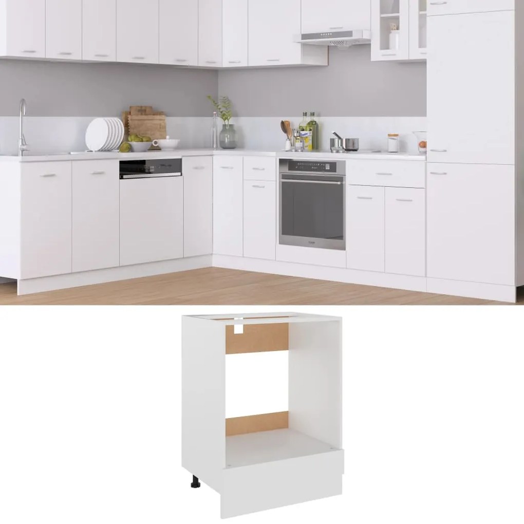 802497 vidaXL Armário para forno 60x46x81,5 cm contraplacado branco
