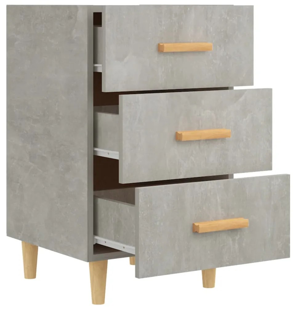 Mesa de cabeceira 40x40x66 cm derivados madeira cinza cimento