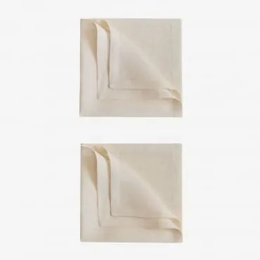 Pack De 2 Guardanapos Em Linho Zendan Creme Cannoli - Sklum